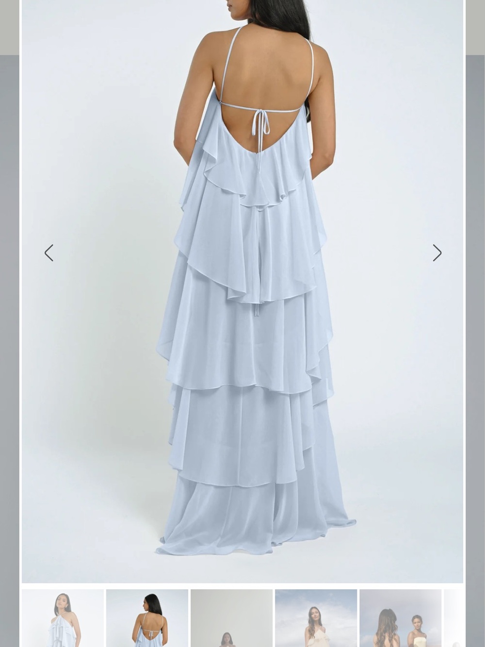 Jenny Yoo One-Shoulder Ruffle Gown - Pale Blue - Picture 2 of 3